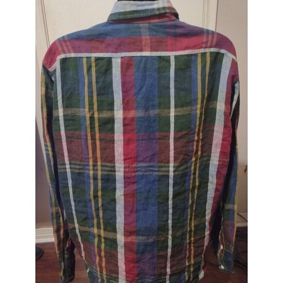 Men's Polo Ralph Lauren "Indigo Linen" 2XL Long Sleeve Button Shirt MultiColor - Picture 4 of 10